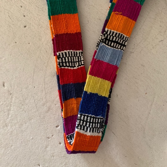 Guatemalan Cloth Fringe Tie Belt - Picture 2 of 3